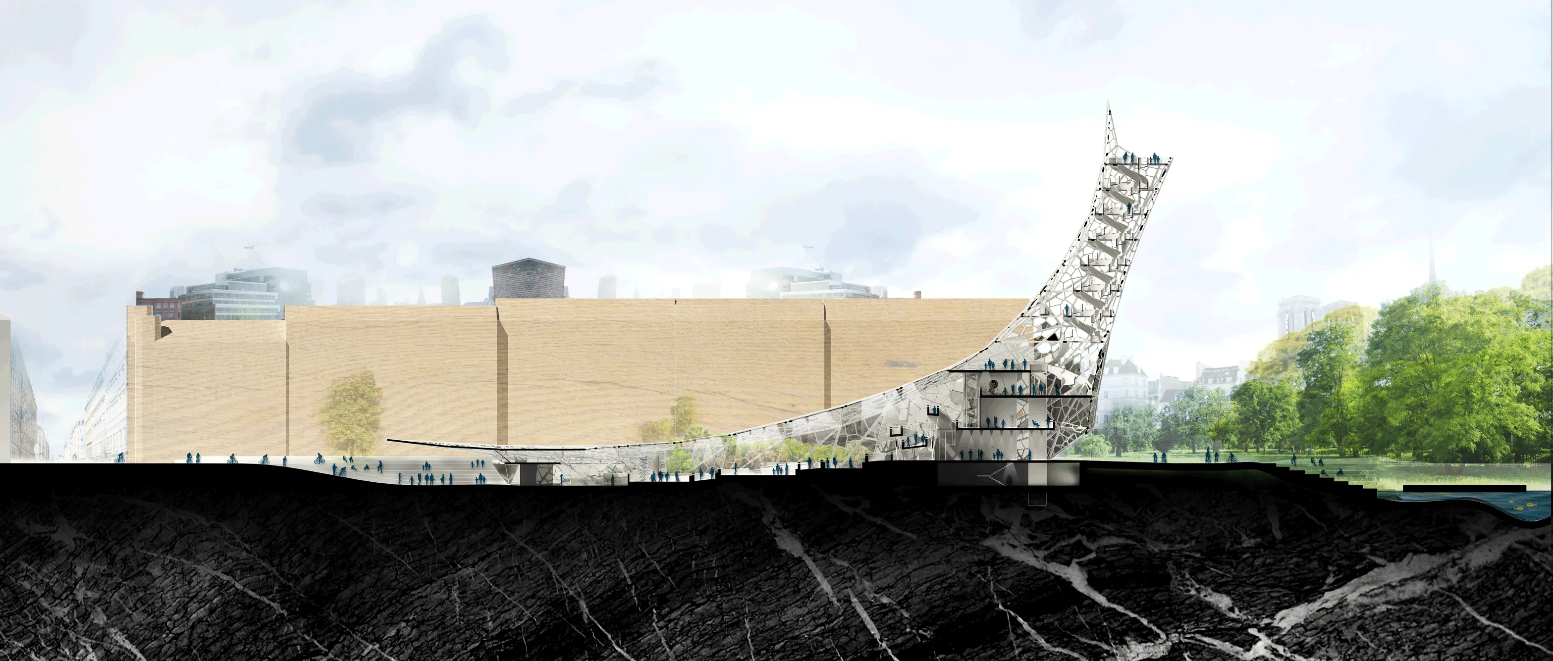 Future Crystal Palace: Längsschnitt durch den Pavillon