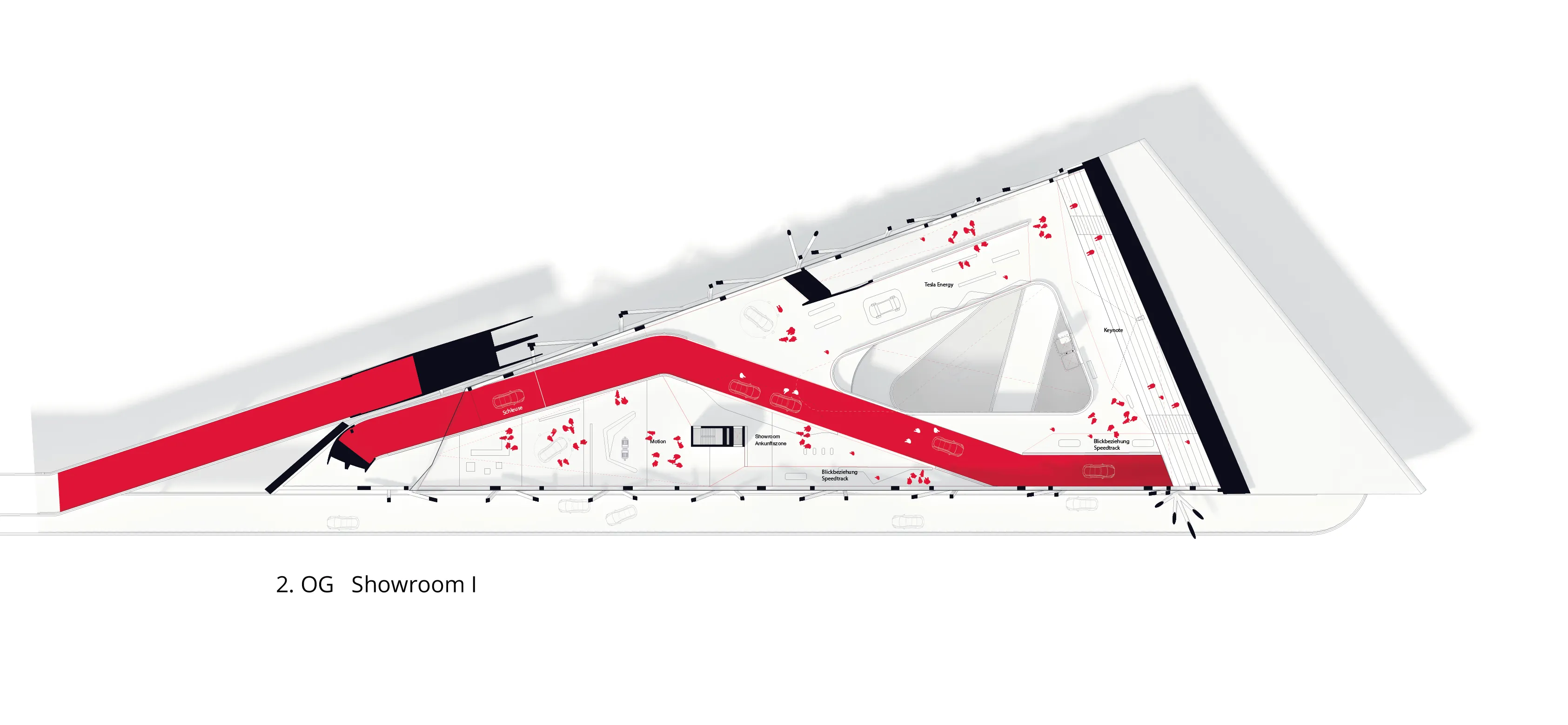 Tesla Motors Future: Grundriss 2. Obergeschoss, Showroom I